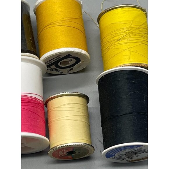 10 spools of polyester thread varying colors and sizes yellow white READ - Picture 5 of 6